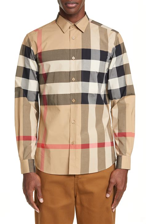 burberry men's check shirt|Burberry button up men's.